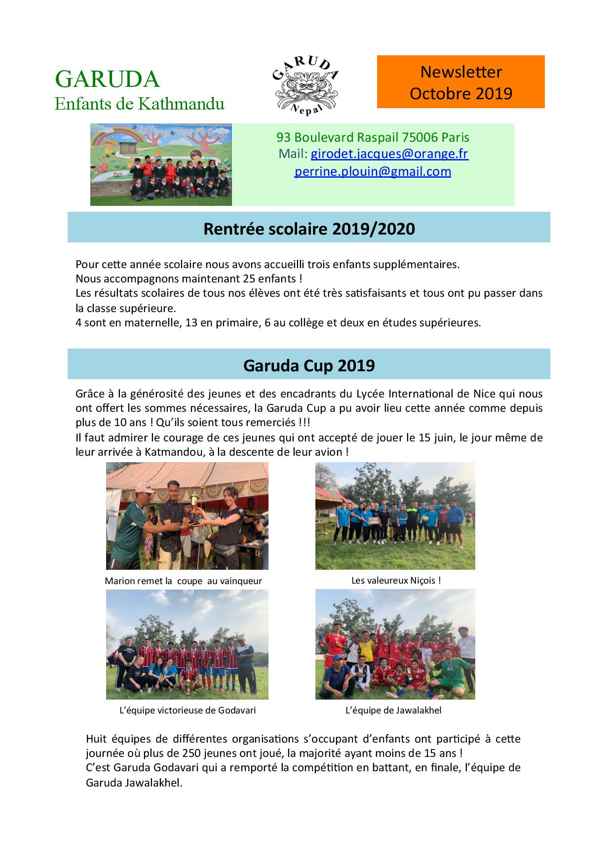 Basecamp Trek Newsletter Octobre 2019